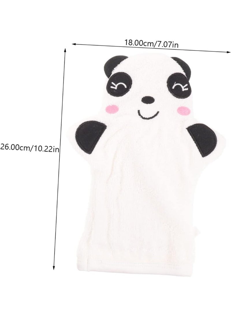CLENEA 2Pcs Bath Gloves for Baby Bath, Baby Scrubber Bath Brush, Body Scrub Mitt Shower Back Scrubber Mittens Kids Bath Wash Gloves Bathing Gloves Clean Accessories Cotton White Newborn - Image 2